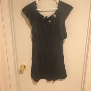 Free People black open back mini dress 8